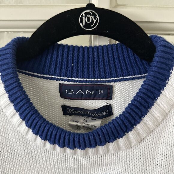 Gant Mens Medium Flag Sweater Hand Intarsia Cotton Nautical - Picture 8 of 11